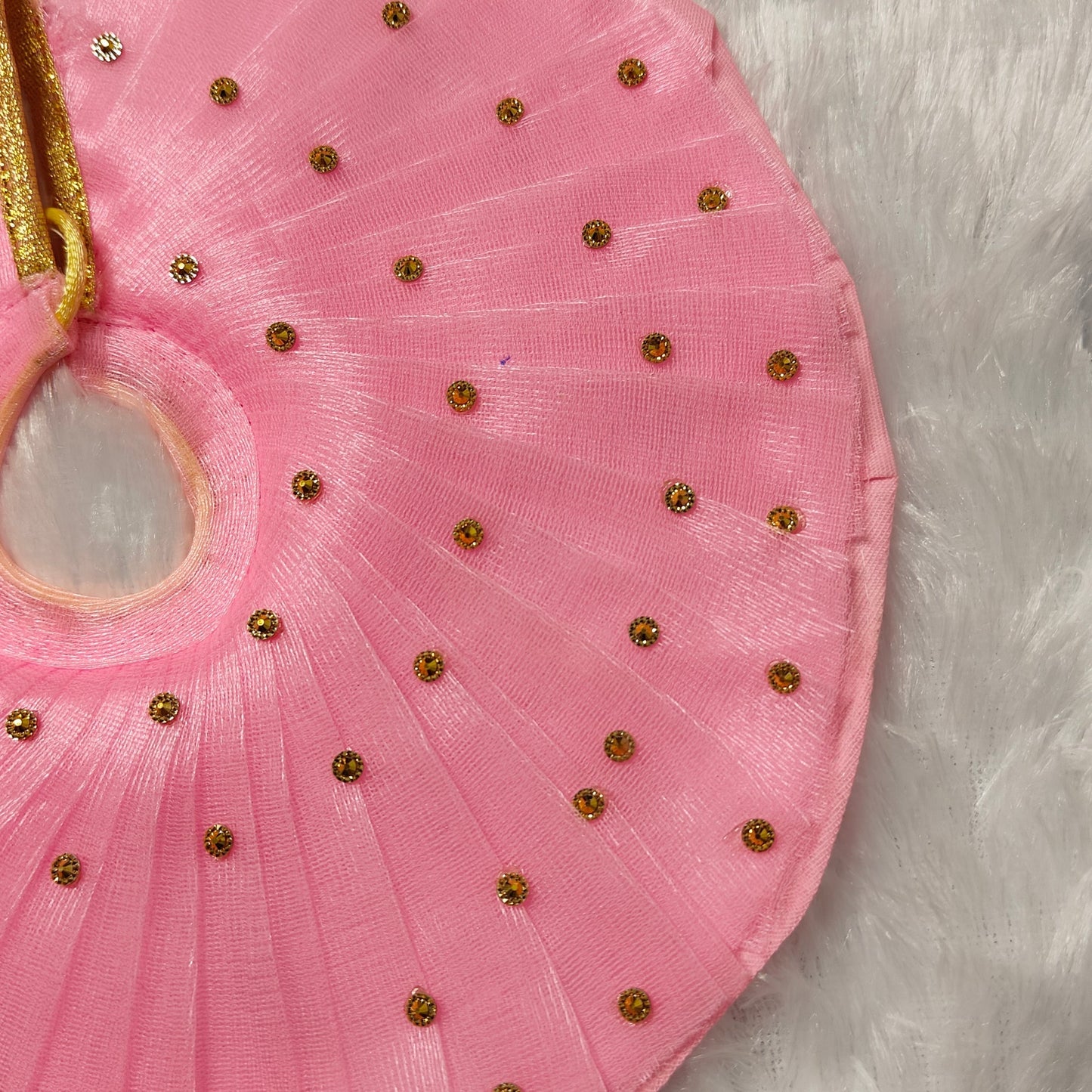 Baby Pink Designer Dress with Crown for Laddu Gopal