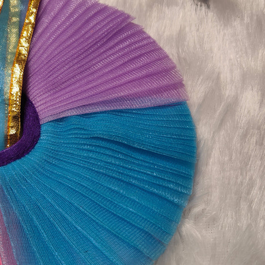 Colorful Pleated Laddu Gopal Dress | Multicolor Bal Gopal Poshak with Pagdi