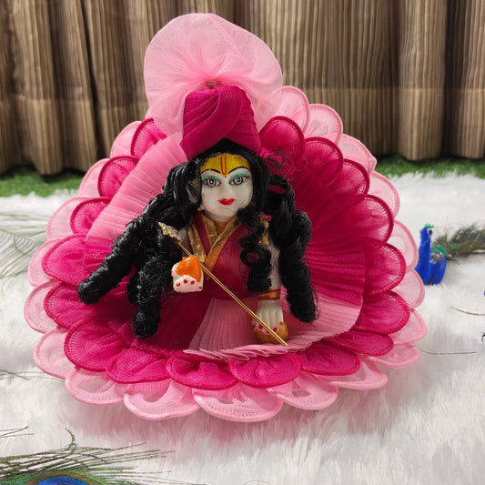 Hot Pink Layered Kanha Ji Dress Set with Pagdi – Premium Designer Poshak