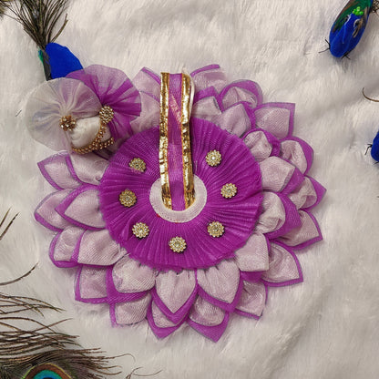Purple & Silver Designer Kanha Ji Poshak Set with Stone Work