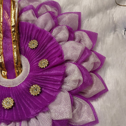 Purple & Silver Designer Kanha Ji Poshak Set with Stone Work