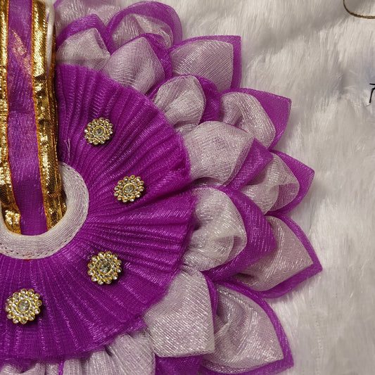 Purple & Silver Designer Kanha Ji Poshak Set with Stone Work