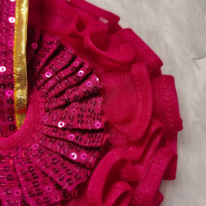 Rani Pink Sequin & Petal Poshak – A Divine Splash of Glamour